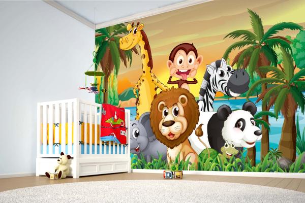 Kinder-Fototapete MS-5-1432 im Raum – kreative Wandgestaltung mit lebendigem XXL-Motiv für Kinderzimmer