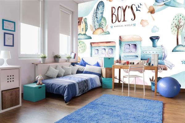 Kinder-Fototapete MS-5-1435 im Raum – kreative Wandgestaltung mit lebendigem XXL-Motiv für Kinderzimmer