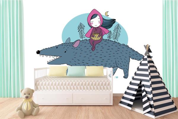 Kinder-Fototapete MS-5-1438 im Raum – kreative Wandgestaltung mit lebendigem XXL-Motiv für Kinderzimmer
