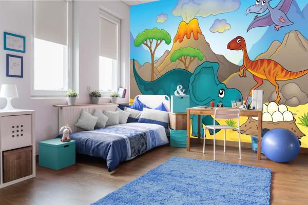 Kinder-Fototapete MS-5-1462 im Raum – kreative Wandgestaltung mit lebendigem XXL-Motiv für Kinderzimmer