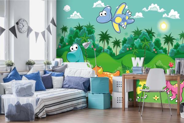 Kinder-Fototapete MS-5-1464 im Raum – kreative Wandgestaltung mit lebendigem XXL-Motiv für Kinderzimmer