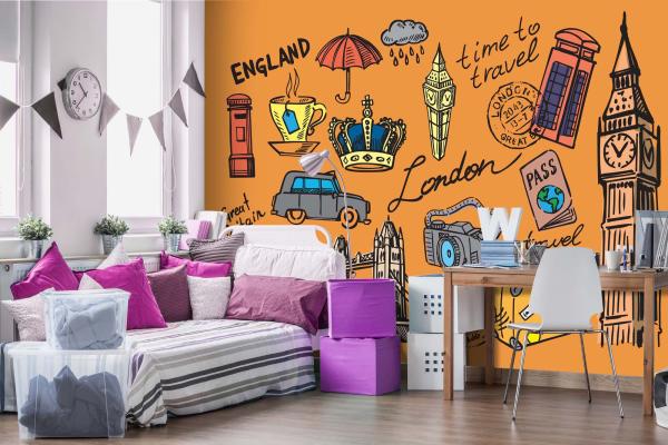 Kinder-Fototapete MS-5-1474 im Raum – kreative Wandgestaltung mit lebendigem XXL-Motiv für Kinderzimmer