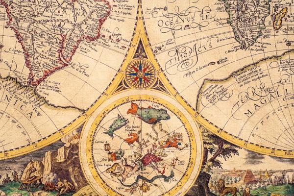 „Fototapete MS-5-1539 mit Weltkarten-Motiv – Draufsicht auf farbenreiche Kartengrafik in XXL“