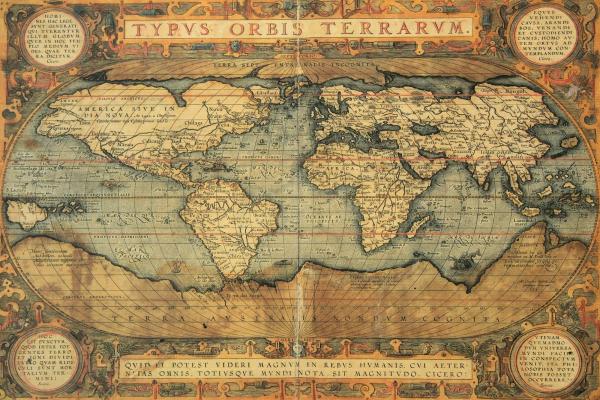 „Fototapete MS-5-1544 mit Weltkarten-Motiv – Draufsicht auf farbenreiche Kartengrafik in XXL“