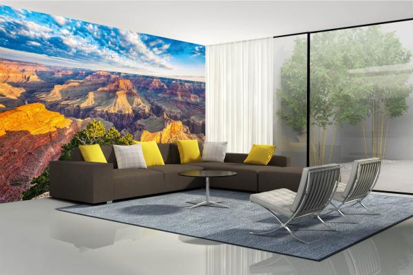 Berge-Fototapete MS-5-1623 in modernem Wohnraum – imposante Landschaft, räumliche Tiefe, stilvolle Wandgestaltung mit Naturakzen