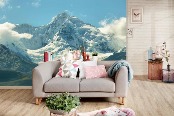 Berge-Fototapete MS-5-1634 in modernem Wohnraum – imposante Landschaft, räumliche Tiefe, stilvolle Wandgestaltung mit Naturakzen