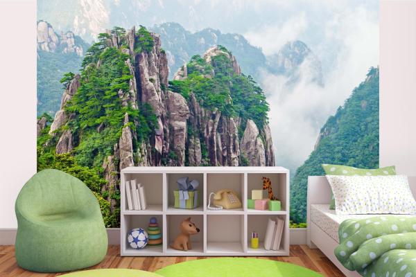 Berge-Fototapete MS-5-1638 in modernem Wohnraum – imposante Landschaft, räumliche Tiefe, stilvolle Wandgestaltung mit Naturakzen