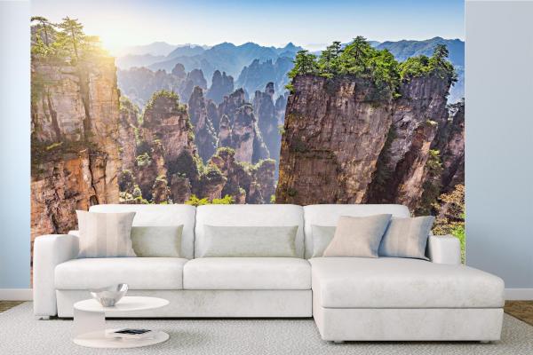 Berge-Fototapete MS-5-1641 in modernem Wohnraum – imposante Landschaft, räumliche Tiefe, stilvolle Wandgestaltung mit Naturakzen