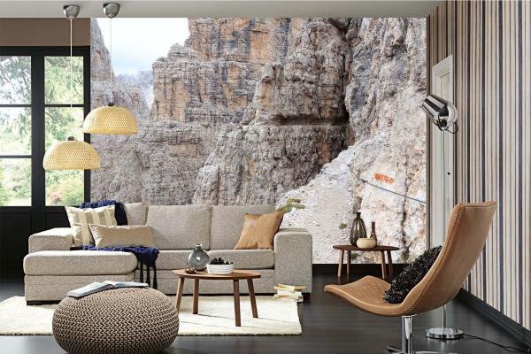 Berge-Fototapete MS-5-1660 in modernem Wohnraum – imposante Landschaft, räumliche Tiefe, stilvolle Wandgestaltung mit Naturakzen