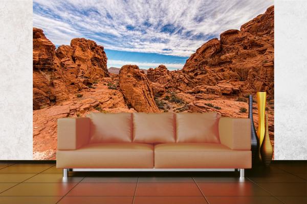 Berge-Fototapete MS-5-1670 in modernem Wohnraum – imposante Landschaft, räumliche Tiefe, stilvolle Wandgestaltung mit Naturakzen