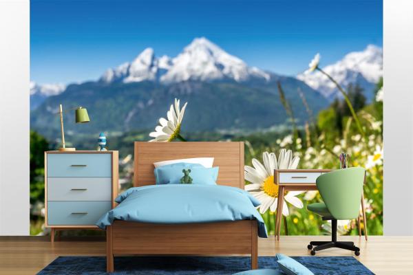 Berge-Fototapete MS-5-1713 in modernem Wohnraum – imposante Landschaft, räumliche Tiefe, stilvolle Wandgestaltung mit Naturakzen