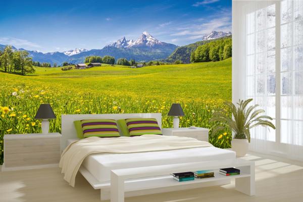 Berge-Fototapete MS-5-1714 in modernem Wohnraum – imposante Landschaft, räumliche Tiefe, stilvolle Wandgestaltung mit Naturakzen