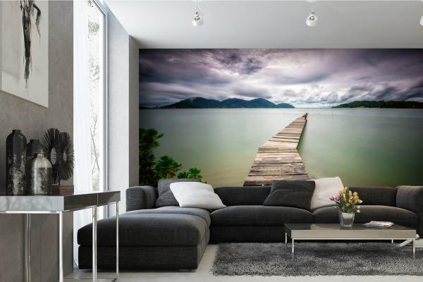 Wohnraum mit Vlies-Fototapete MS-5-1801 – stimmungsvolle Küstenlandschaft als Wandgestaltung