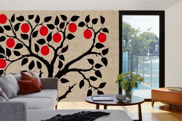 Fototapete MS-5-2000 mit Blumenmotiv – stimmungsvolle Raumansicht im Querformat, dekorativ verlegt auf großer Wandfläche.