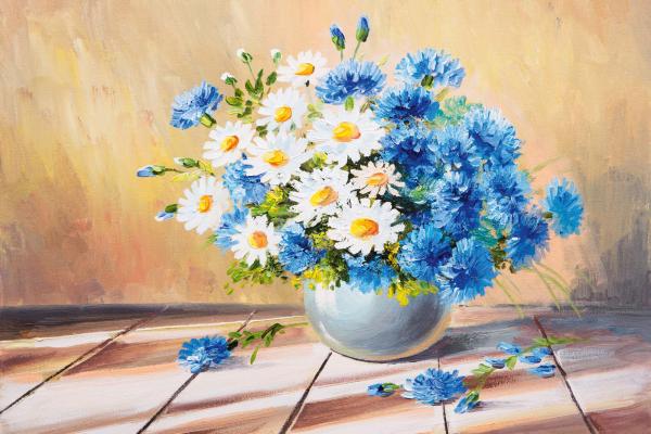 Vlies-Fototapete MS-5-2004 – Draufsicht auf florales Dessin mit warmen Farbtönen, Format 375 × 250 cm, brillante Druckqualität.