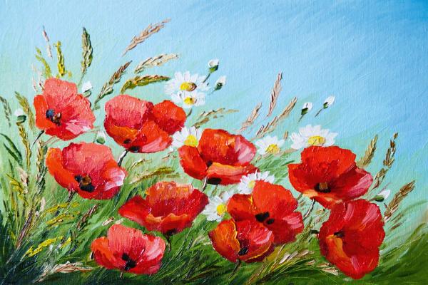 Vlies-Fototapete MS-5-2005 – Draufsicht auf florales Dessin mit warmen Farbtönen, Format 375 × 250 cm, brillante Druckqualität.