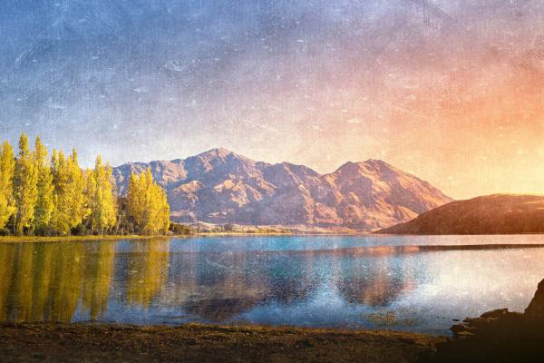 Vlies-Fototapete MS-5-2039 mit alpinem Bergmotiv – Format 375 × 250 cm, brillante Farben, klare Linien, Naturpanorama in XX