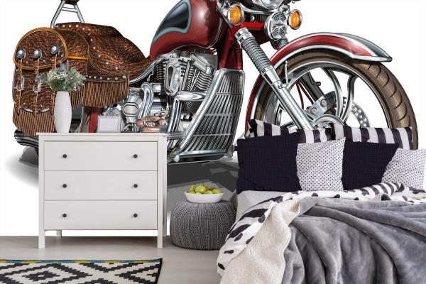 MS-5-2170 als Wandtapete in modernem Interieur; Retro-Design mit räumlicher Tiefe und Vintage-Charme