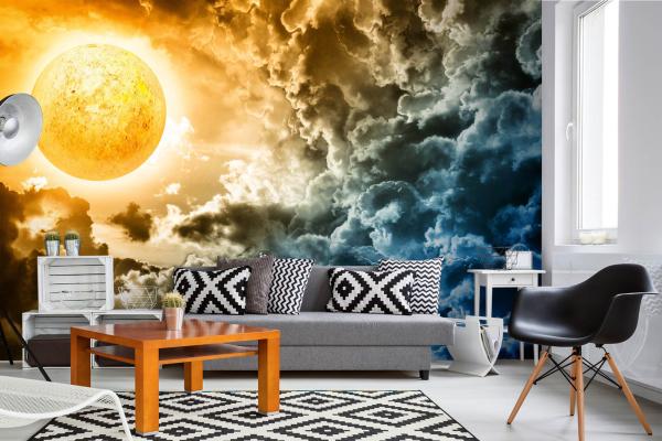 Vlies-Fototapete MS-5-2324 – Himmelsmotiv im Wohnraum – stilvolle Wandgestaltung mit räumlicher Tiefe