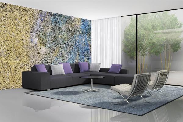Wohnraum mit Vlies-Fototapete MS-5-2422 – rustikale Holzoptik als stilvolle Wandgestaltung