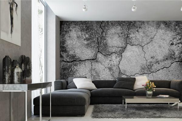 Wohnraum mit Vlies-Fototapete MS-5-2644 – rustikale Holzoptik als stilvolle Wandgestaltung