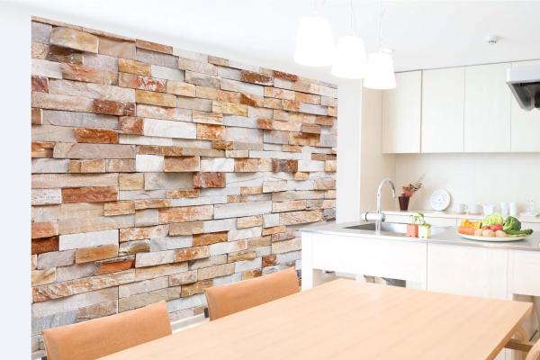 Wohnraum mit Vlies-Fototapete MS-5-2667 – rustikale Holzoptik als stilvolle Wandgestaltung