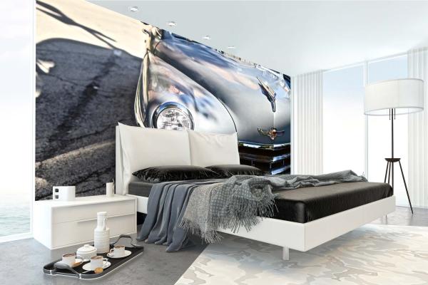 MS-5-2881 als Wandtapete in modernem Interieur; Retro-Design mit räumlicher Tiefe und Vintage-Charme