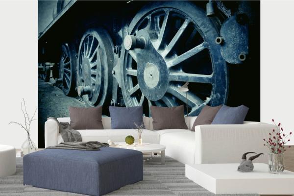 MS-5-2904 als Wandtapete in modernem Interieur; Retro-Design mit räumlicher Tiefe und Vintage-Charme