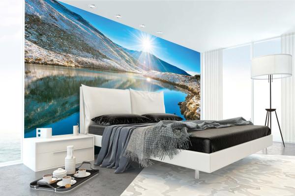 Berge-Fototapete MS-5-3058 in modernem Wohnraum – imposante Landschaft, räumliche Tiefe, stilvolle Wandgestaltung mit Naturakzen