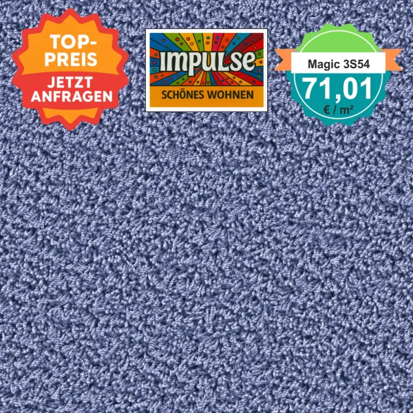 Top view of a square carpet pattern in blue