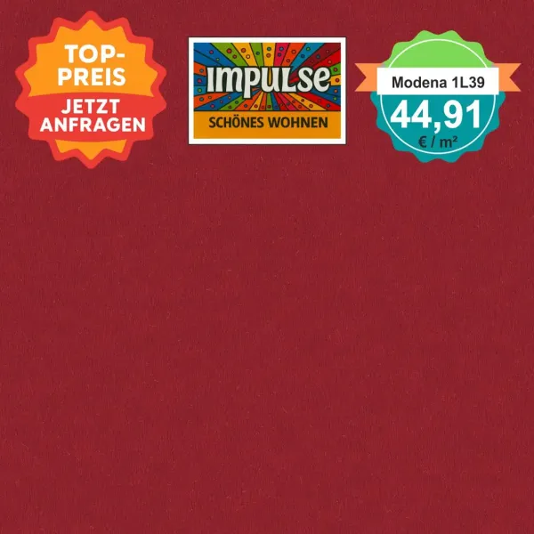 Vorwerk Teppichboden Modena 1L39 dunkelrot – hochwertiger Velours in tiefem Dunkelrot, Meterware in 4 oder 5 m Breite