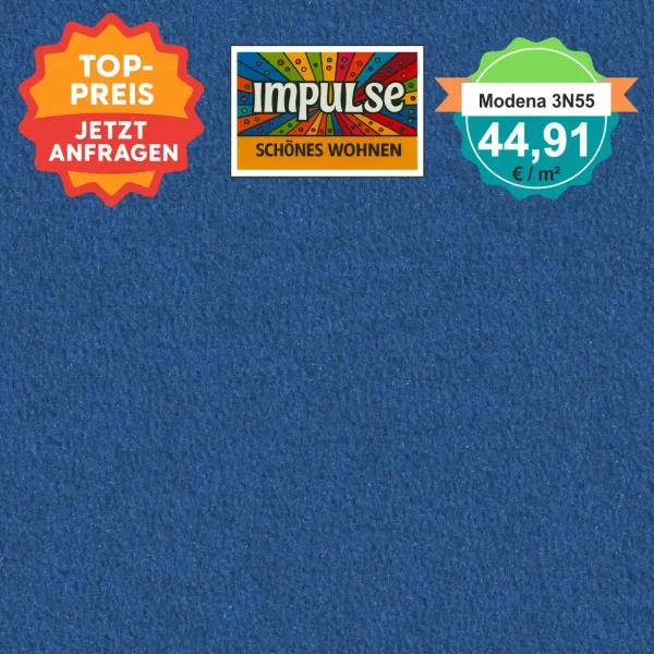 Vorwerk Teppichboden Modena 3N55 royal – hochwertiger Velours in edlem Royalblau, Meterware in 4 oder 5 m Breite