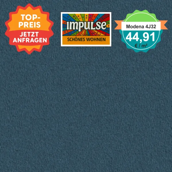 Vorwerk Teppichboden Modena 4J32 blaugrün – hochwertiger Velours in frischem Blaugrün, Meterware in 4 oder 5 m Breite