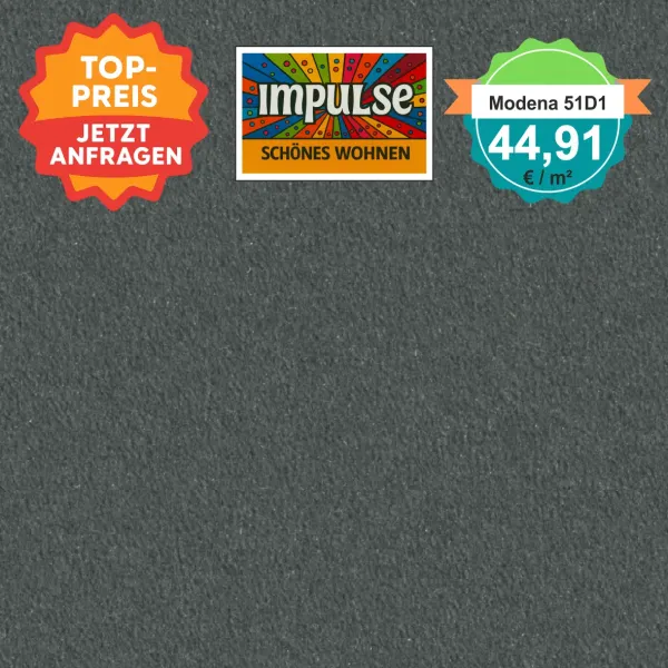 Vorwerk Teppichboden Modena 51D1 dunkelquarz – hochwertiger Velours in edlem Dunkelquarz-Ton, Meterware in 4 oder 5 m Breite