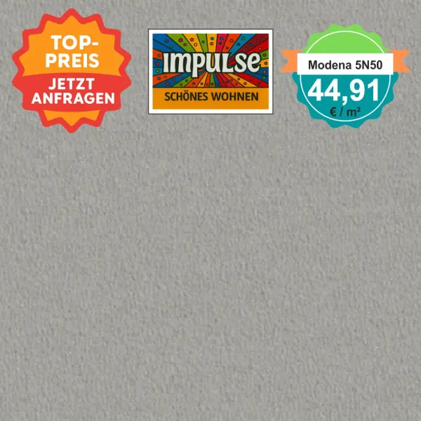 Vorwerk Teppichboden Modena 5N50 hellgrau – hochwertiger Velours in hellem Grau, Meterware in 4 oder 5 m Breite