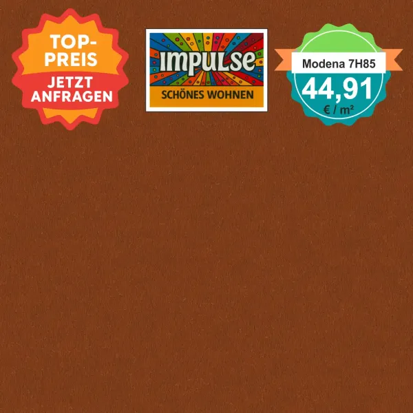 Vorwerk Teppichboden Modena 7H85 rost – hochwertiger Velours in warmem Rostton, Meterware in 4 oder 5 m Breite