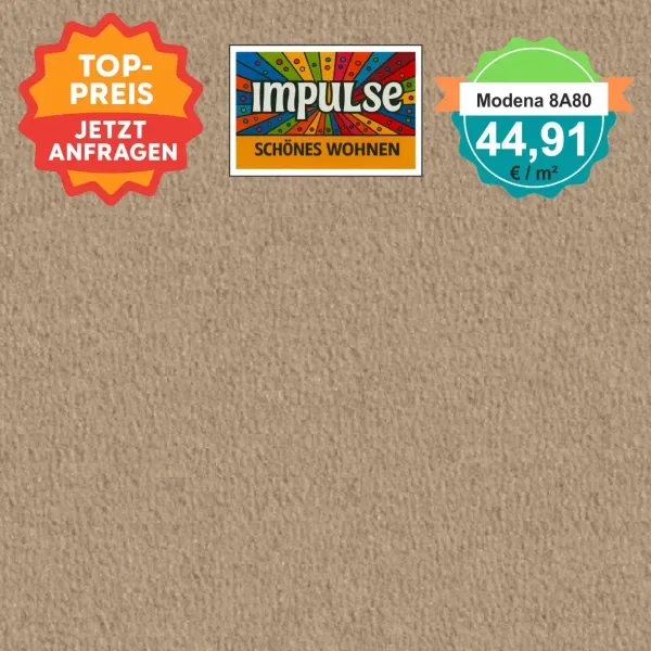 Vorwerk Teppichboden Modena 8A80 braun – hochwertiger Velours in klassischem Braun, Meterware in 4 oder 5 m Breite