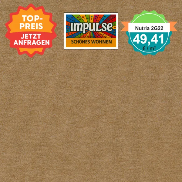 Vorwerk Nutria 2G22 gold Teppichboden – quadratische Draufsicht, Velours, 49,41 €/m²