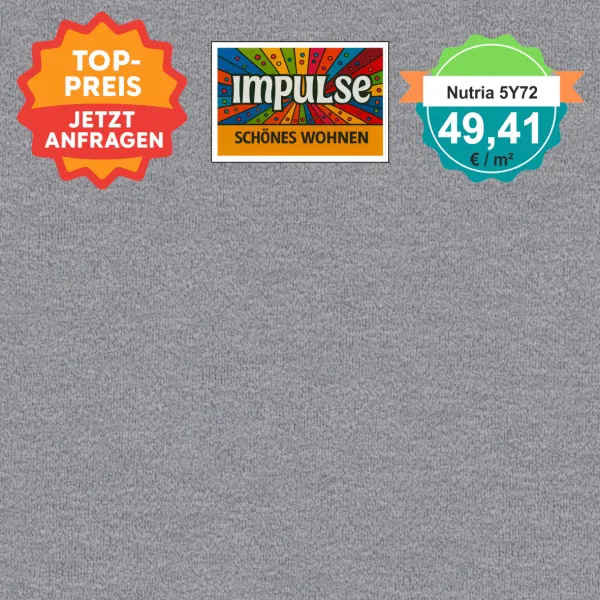 Vorwerk Nutria 5Y72 hellgrau Teppichboden – quadratische Draufsicht, Velours, 49,41 €/m²