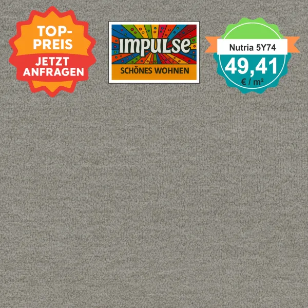 Vorwerk Nutria 5Y74 greige Teppichboden – quadratische Draufsicht, Velours, 49,41 €/m²