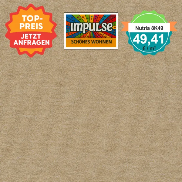 Vorwerk Nutria 8K49 venezia Teppichboden – quadratische Draufsicht, Velours, 49,41 €/m²