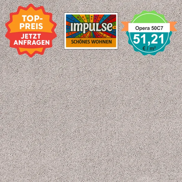 Opera 50C7 hellgrau – Draufsicht quadratisch Vorwerk Teppichboden Opera hellgrau