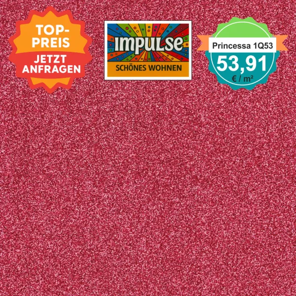Vorwerk Teppichboden PRINCESSA 1Q53 rot – edler Polyamid-Velours für Wohnbereiche